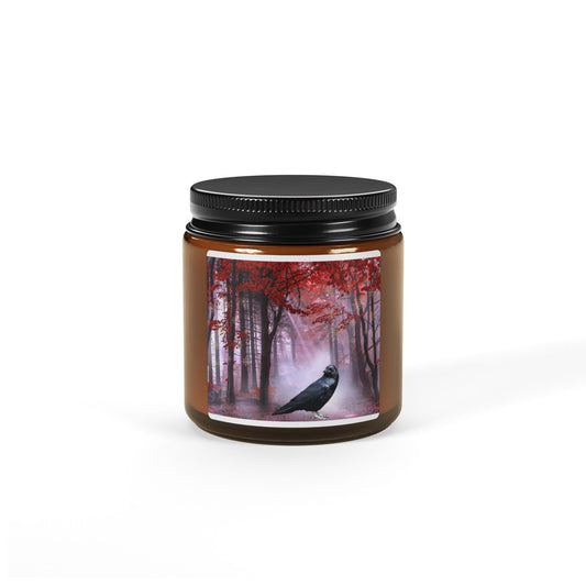 Amber Jar Scented Candle with Forest Scene | Relaxing Aromatherapy, Home Decor, Gift for Her, Cozy Vibes, Seasonal Decoration