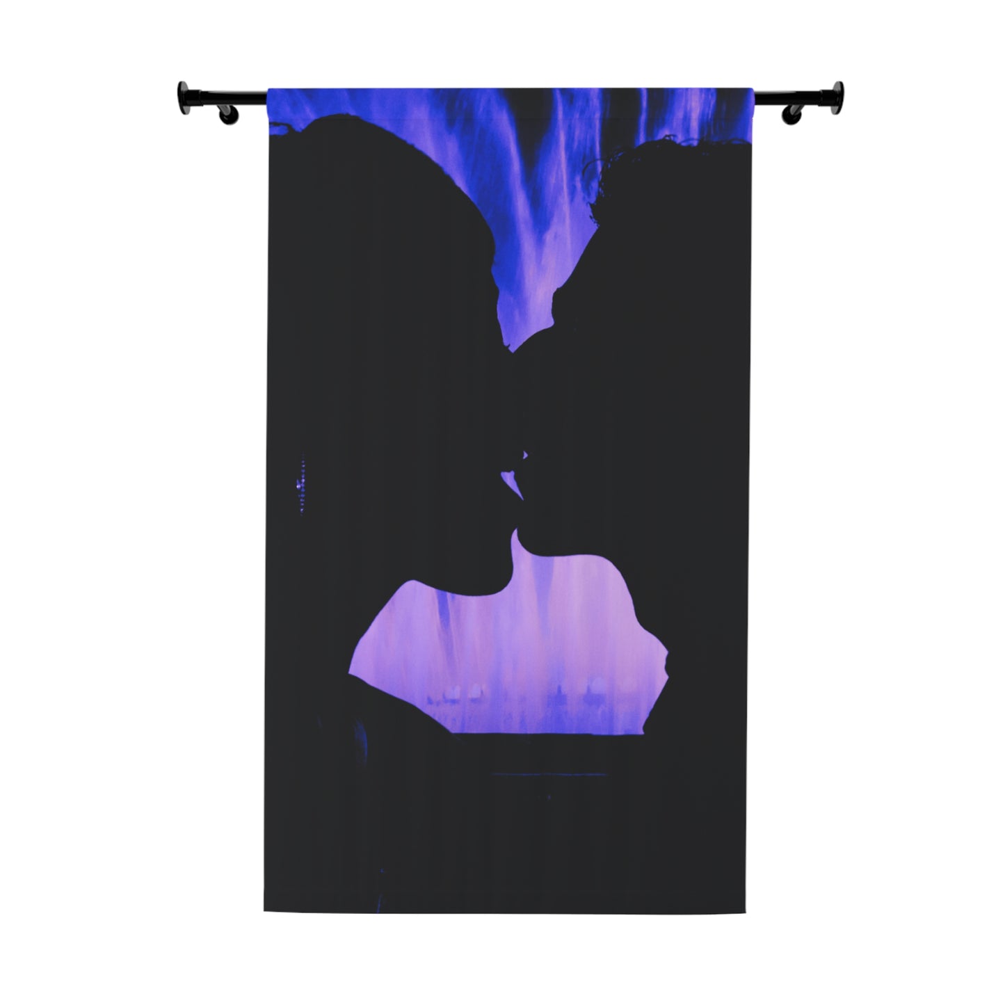 Romantic Window Curtains, Love-themed Home Decor, Bedroom Drapes, Kissing Couples Design, Purple Aesthetic Curtains