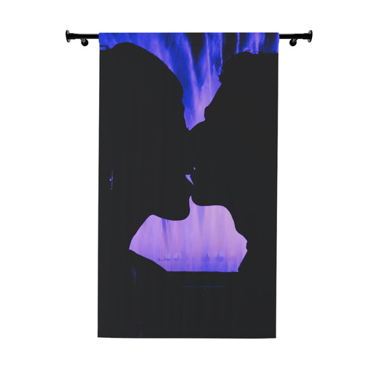 Romantic Window Curtains, Love-themed Home Decor, Bedroom Drapes, Kissing Couples Design, Purple Aesthetic Curtains