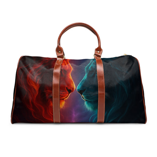 Vibrant Waterproof Travel Bag with Lion Design