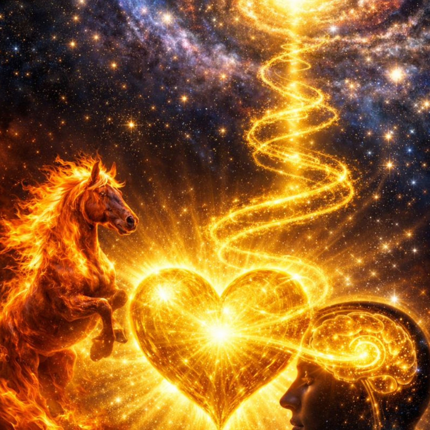 Espanol Viaje de Manifestación – Corazón Dorado y Conexión Universal